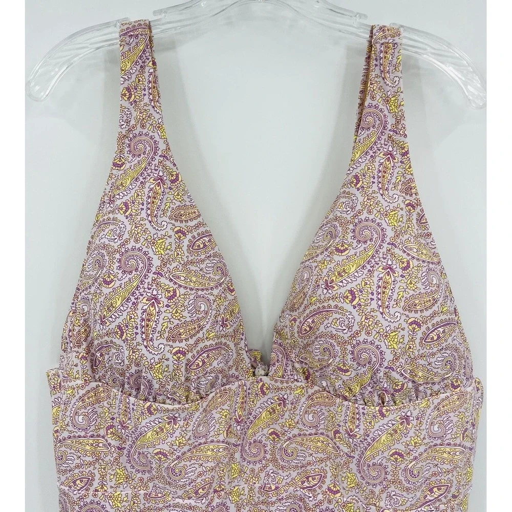 J Crew Swimsuit Women's Size 20 Tie Back One Piece Bathing Suit Lined Floral